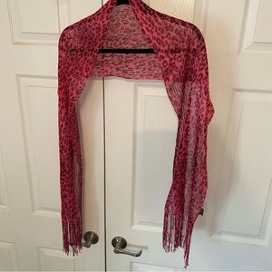 2 Chic Scarf - Hot pink animal print scarf with sparkles / bling